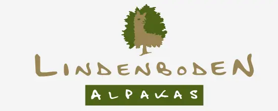 Logo von Lindenboden Alpakas mit einem stilisierten Alpaka unter einem Baum